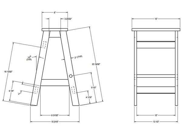 Стул-лестница трансформер - схема и чертежи
