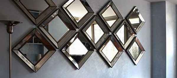 Декорирование стен зеркалами